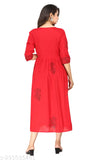 Rayon hand block Anarkali suit, beautiful casual-wear Kurta with three-quarter sleeves and printed design, new arrival for ladies and women, India origin