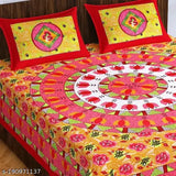 Stylish cotton floral double bedsheets, 100x90, regular quality, ideal for summer, adult use, set of 1 with 2 pillow covers