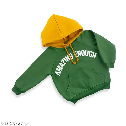 Kids Unisex Boys and Girls Hoodie Sweatshirt for 1 to 5 years kids Olive Amazing style