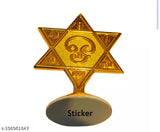 Brass gold-finish Tamil Om Saravana Bava Murugan stand, Indian divine vibe decor piece