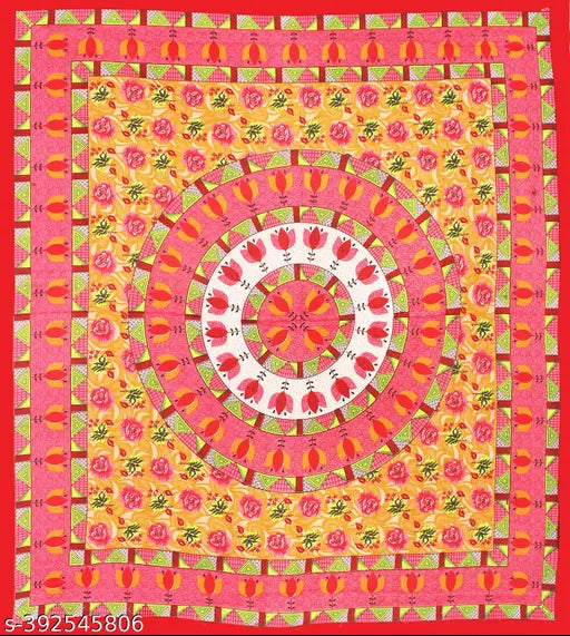 Rajsthani pure cotton double bed sheets, two-tone Jaipuri design, superfine quality, ideal for adult mild winter use