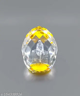 Yellow glass Shirdi Sai Baba idol, 2.5 inches for car dashboard decor