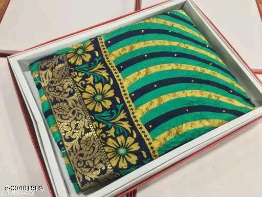 Chiffon Lehariya saree, free size, printed net, Indian origin