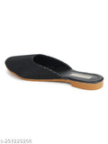 Synthetic open-back embellished ballet flats for women - Moonwalk fashion, India origin