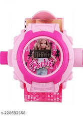 Galaxies addition 24 cartoon character projector watch - free size, fun kids' accessory from India