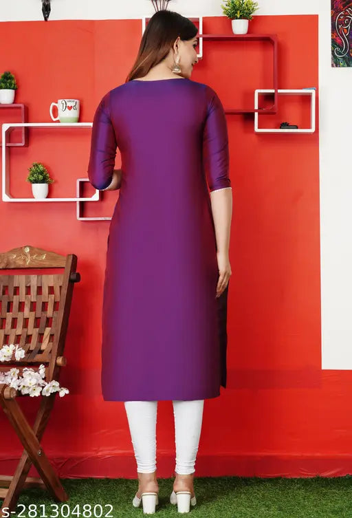 Alisha fashionbale embroidered A-line art silk kurta, three-quarter sleeves, wine color embroidery work on traditional Indian attire for special occasions