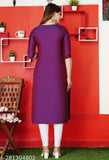 Alisha fashionbale embroidered A-line art silk kurta, three-quarter sleeves, wine color embroidery work on traditional Indian attire for special occasions