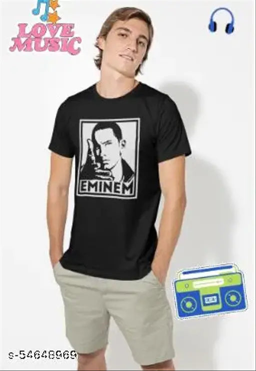 Eminem unisex cotton t-shirt, short sleeves, printed design, size SMLXL, bio-washed on display