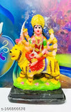 Multicolor resin Maa Durga statue (9 inch), intricately hand-painted Indian god idol for durga poojan and room decor