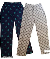 Soft cotton women's track pant set, multi-colored prints summer wear, assorted pyjama pack of 2 (36 up to 42)