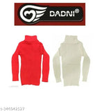 Wool highneck kids winter sweater, solid pattern for boys and girls (12-18 months), India origin