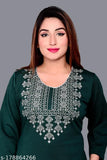 Woolen kurtis women & girls, three-quarter sleeves, embroidered pattern. Wool, warm winter fashion. India origin