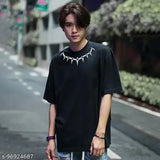 Large oversized cotton Superhero t-shirt, three-quarter sleeves with printed design. Made in India