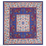 Blue cotton double bed sheets with Jaipuri Gangor print, superfine quality, 144 thread count, ideal for adults