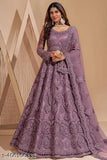 Indian designer net lehenga with embroidery, best for weddings. Free size, 44in waist and length, dupatta 2.15in