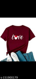 Soft cotton Love Cotton T-shirt, short sleeves, printed design, women/girls, SMLXL, trendy western style, made in India