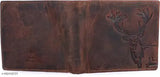 Brown, genuine leather men's wallet with RFID protection, 2 compartments, free size (9x11cm), handcrafted in India