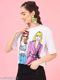 Trendy printed Insta t-shirt for women, lycra short sleeves, India origin