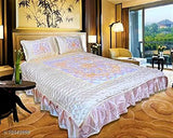 Cream satin bedsheet set, KEERRAZ 210TC deluxe with 2 pillow covers for ultimate comfort (72*78 in inch)