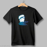 Naruto Design Cotton Blend T-shirt, printed with popular anime character, short sleeves, round neck, men's size S, L, XL from India