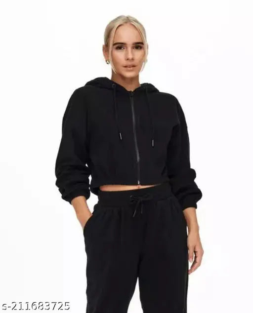 Fleece long sleeve solid Ceop Huddy women's top, India-made, size XS (32in bust, 24in length)