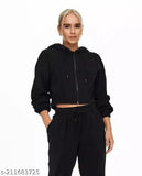 Fleece long sleeve solid Ceop Huddy women's top, India-made, size XS (32in bust, 24in length)