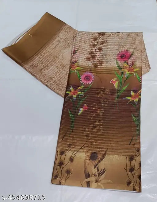 Georgette Bollywood designer fancy saree with separate blouse, free size (L: 5.3m, B: 0.8m), party wear digital print