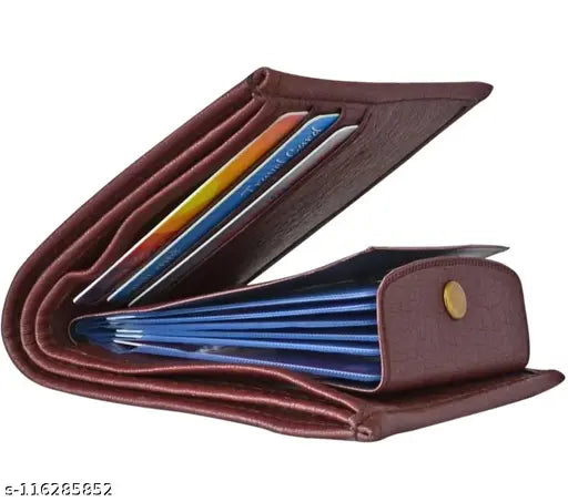 Brown PU Batua wallet, men's/boys solid-style accessory, free size (13cm x 10cm), new and trendy, affordable find