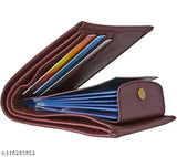 Brown PU Batua wallet, men's/boys solid-style accessory, free size (13cm x 10cm), new and trendy, affordable find