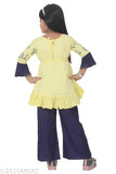 Printed rayon Plazo Set for Kids Girls, comfortable and stylish casual top and palazzo pants