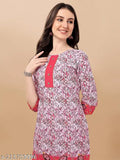 Designer rayon kurta set with sharara bottom and dupatta, digital print embroidery, three-quarter sleeves, cotton dupatta, India-made