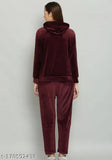 Velvet women's winter tracksuit, long sleeves, India-made