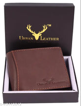 Urban Leather Carter Brown Mens Wallet, 100% genuine leather bi-fold wallet with RFID blocking, hand-stitched for durability, features 2 compartments, credit card slots, currency compartment, and coin pocket