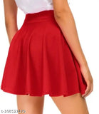 Banrion women's polyester lycra solid color skirt, Indian-made skirts available in sizes 26, 28, 30, 32, 34