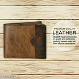 Brown PU mini leather wallet, 8 card slots, Fancy Craft Men's trendy accessory