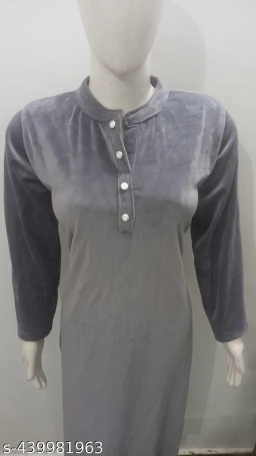 Navy Blue Velvet Winter Kurti for Ladies - Premium soft velvet, perfect for chilly winters