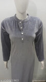Navy Blue Velvet Winter Kurti for Ladies - Premium soft velvet, perfect for chilly winters