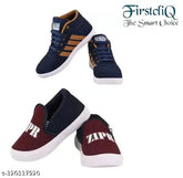 Solid PVC lace-up casual shoes for boys (pack of 2), stylish & comfortable footwear in various sizes