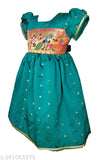 Green silk Paithani strap for toddler clothing, intricate printed net pattern on display