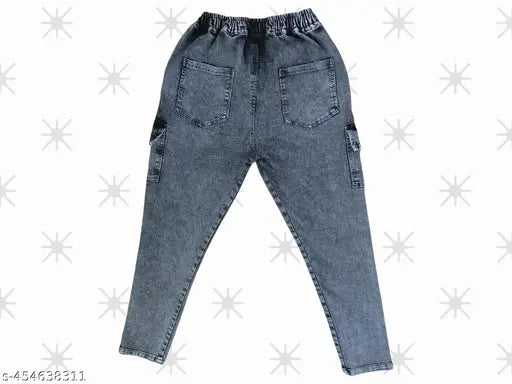 Black denim jogger pant for men & boys, dyed/washed denim fabric, exclusive fashion by NR Mart