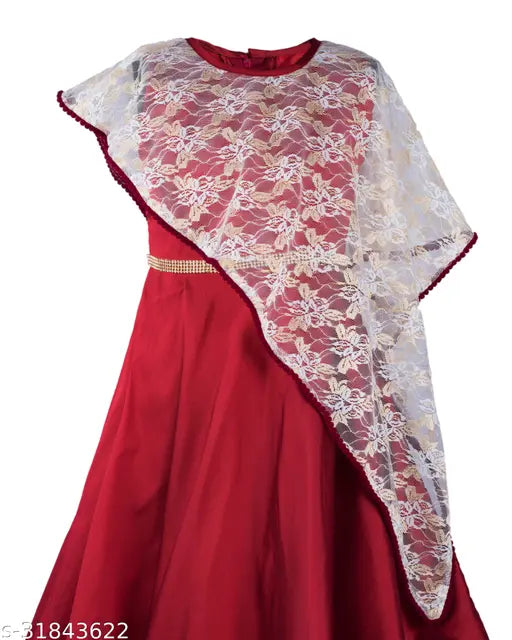 Silk blend net, modern classy frock dress for kids (3-4, 4-5, 5-6 yrs), Indian party wear