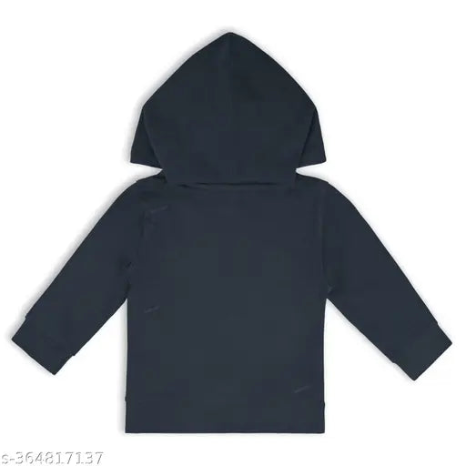 Dark grey cotton blend unisex hoodie with applique monster design, perfect for winter wear and kids sizes 3-6 Months & 12-18 Months