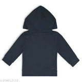 Dark grey cotton blend unisex hoodie with applique monster design, perfect for winter wear and kids sizes 3-6 Months & 12-18 Months