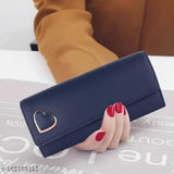 Blue textured pattern faux leather hand clutch for ladies, 3 compartments, free size (9in x 4in), India origin