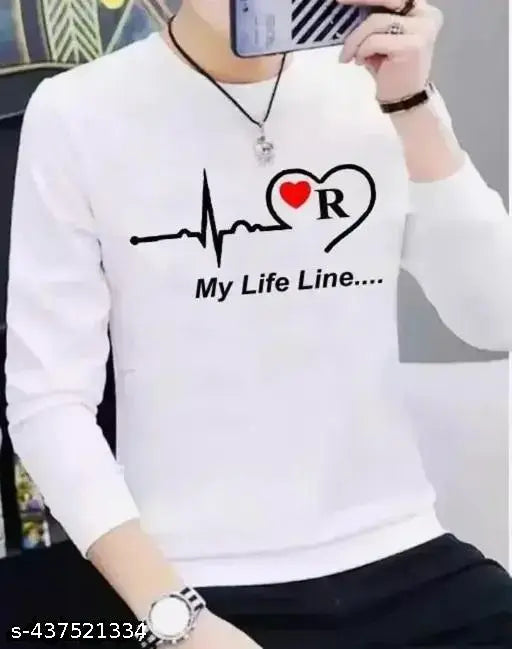Polyester full sleeve graphic print men's t-shirt, self-designed, long sleeves, India origin