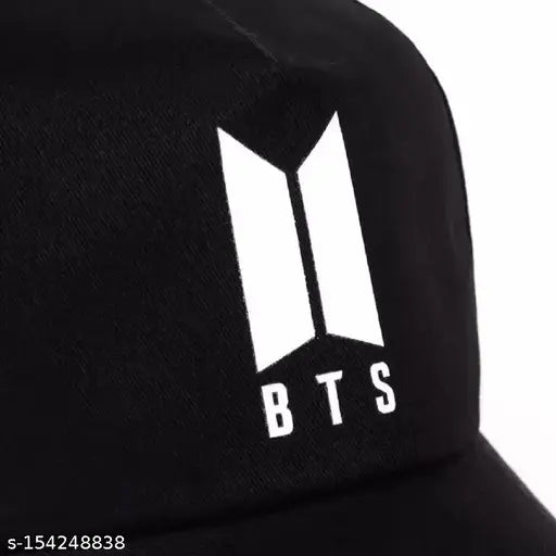 BTS embroidered cotton baseball cap with free LED M2 watch, sporty style for men and boys, self-designed pattern from India