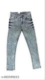 Grey denim men's jeans, affordable dyed/washed style with 28, 30, or 32 waist sizes
