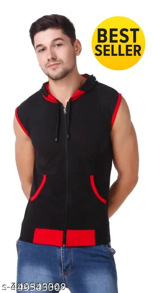 Men's sleeveless solid cotton t-shirt, available in sizes S, M, L, XL from India