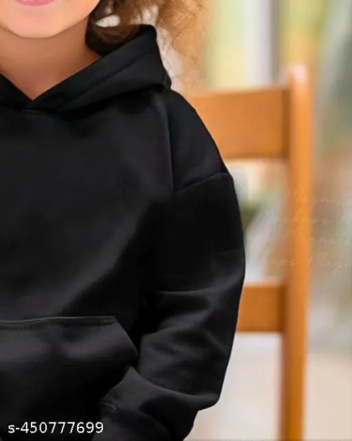 Cotton blend kids' hoodie set, printed net pattern, long sleeves, Indian-made children's wear (4-5 years to 15-16 years)