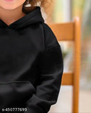 Cotton blend kids' hoodie set, printed net pattern, long sleeves, Indian-made children's wear (4-5 years to 15-16 years)